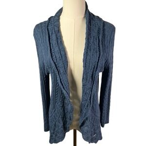 LRL Lauren Jeans Co Ralph Lauren Blue Knit Cardigan Sweater Women's M/M Cotton